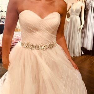 BHLDN Garner gown blush pink wedding dress! NWT! size 6 unaltered.